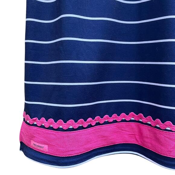NEW Simply Southern Tunic Dress Navy White Stripes Hot Pink Accents Women Medium - Picture 3 of 8